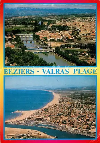 AK / Ansichtskarte Beziers_34 et Valras Plage vues aerienne 