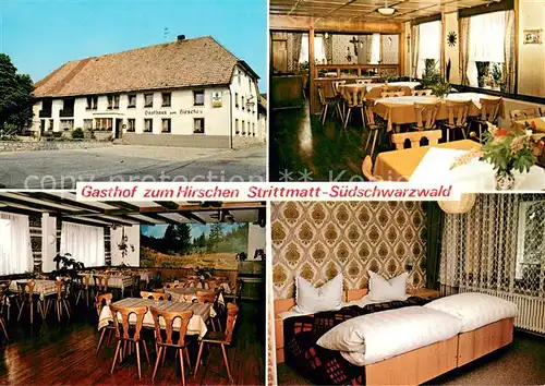 AK / Ansichtskarte Strittmatt Gasthof Pension zum Hirsch Gastraum Fremdenzimmer Strittmatt