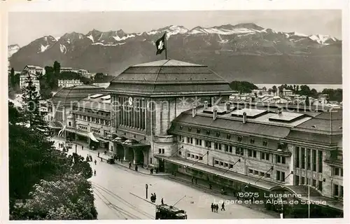 AK / Ansichtskarte Lausanne_Ouchy La gare et les Alpes de Savoie Lausanne Ouchy