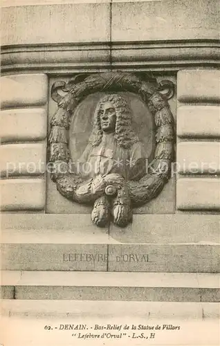 AK / Ansichtskarte Denain Bas Relief de la Statue de Villars Lefebvre d Orval Denain