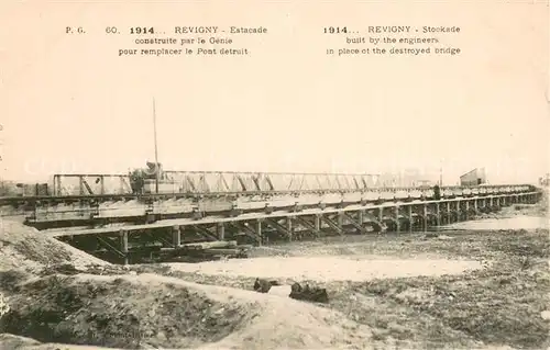 AK / Ansichtskarte Revigny_55 sur Ornain Estacade construite par la Genie pour remplacer le Pont detruit 