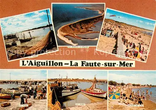 AK / Ansichtskarte L_Aiguillon sur Mer Fliegeraufnahme La Pointe d Arcais Plage Port PLage du_lac L_Aiguillon sur Mer