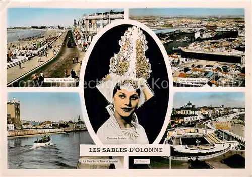 AK / Ansichtskarte Les_Sables d_Olonne_85 Fliegeraufnahme Hafen Strand Schwimmbad 