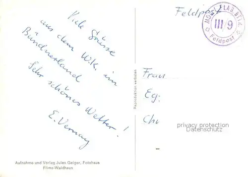 AK / Ansichtskarte Waltensburg_GR Kirche Aussenansicht Feldpost 