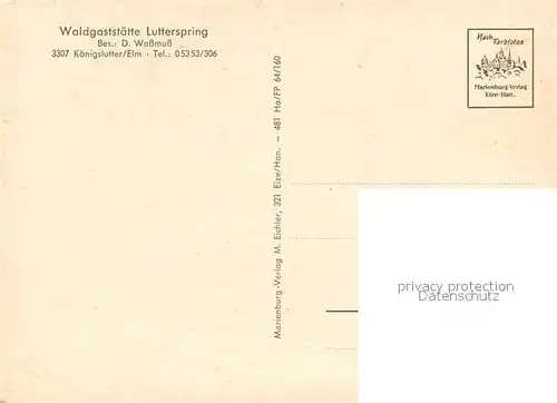 AK / Ansichtskarte Koenigslutter_Elm Waldgaststaette Lutterspring Teilansichten Koenigslutter Elm