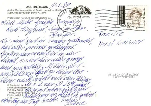 AK / Ansichtskarte Austin_Texas Teilansicht 