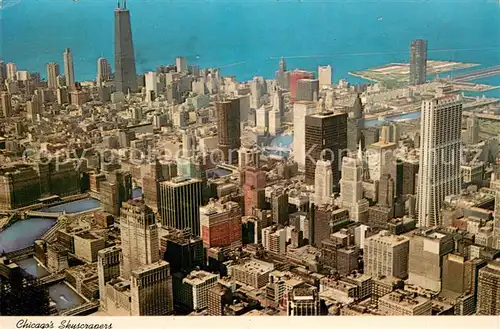 AK / Ansichtskarte Chicago_Illinois Fliegeraufnahme Wolkenkratzer 