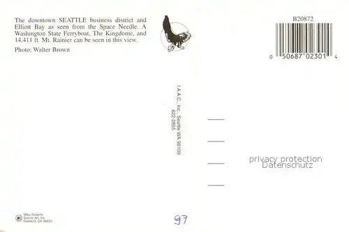 AK / Ansichtskarte Seattle Downtown business district Elliott Bay 