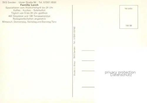 AK / Ansichtskarte Senden_Iller Rotisserie Rustical Restaurant Senden_Iller