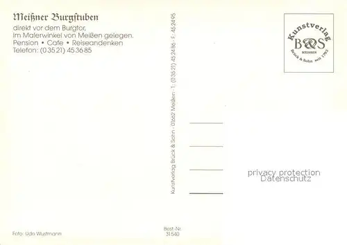 AK / Ansichtskarte Meissen_Elbe_Sachsen Meissner Burgstuben vor dem Burgtor Malerwinkel Meissen_Elbe_Sachsen