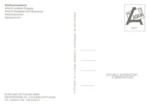 AK / Ansichtskarte Bad_Gottleuba Berggiesshuebel Stoffwechselklinik Patientenzimmer Speisezimmer Bad