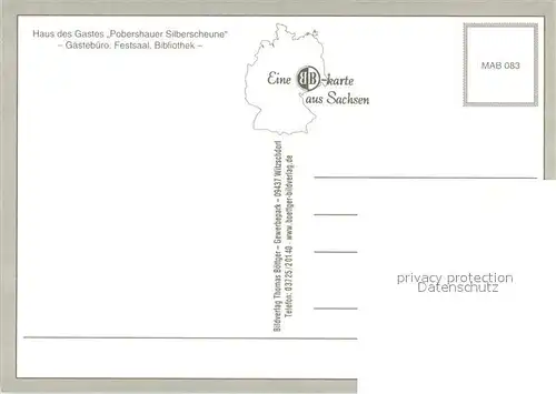 AK / Ansichtskarte Pobershau Haus des Gastes Pobershauer Silberscheune Festsaal Pferdewagen Pobershau