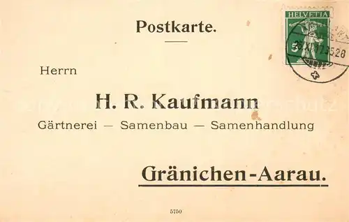 AK / Ansichtskarte Graenichen H.R.Kaufmann Gaertnerei Samenhandlung Geschaeftsschreiben Graenichen