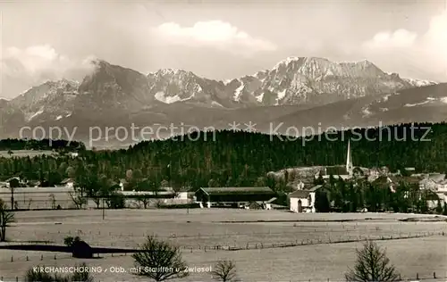 AK / Ansichtskarte Kirchanschoering Teilansicht m. Stauffen u. Zwiesel Kirchanschoering
