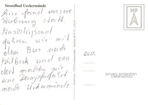 AK / Ansichtskarte Ueckermuende_Mecklenburg_Vorpommern Strandbad Promenade Strandhalle Ueckermuende_Mecklenburg