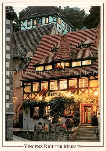 AK / Ansichtskarte Meissen_Elbe_Sachsen Romantikrestaurant Vincenz Richter Aussenansicht Meissen_Elbe_Sachsen