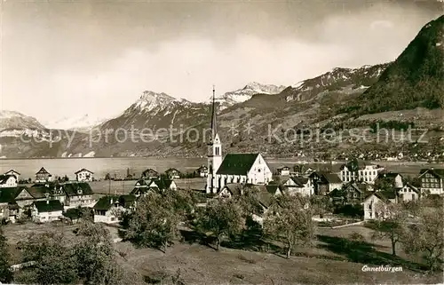 AK / Ansichtskarte Ennetbuergen Panorama mit Kirche Ennetbuergen