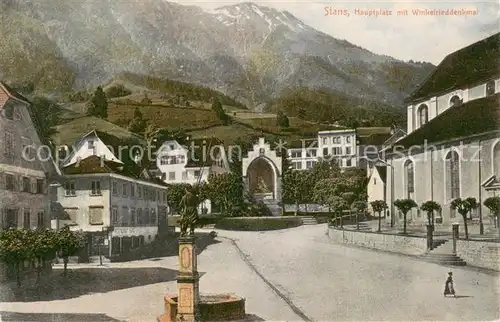 AK / Ansichtskarte Stans_NW Hauptsitz mit Winkelrietdenkmal Stans_NW