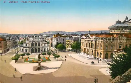 AK / Ansichtskarte Geneve_GE Place Neuve et Theatre Geneve_GE