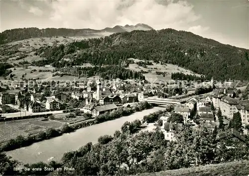 AK / Ansichtskarte Ilanz_GR Rheinpanorama Ilanz_GR
