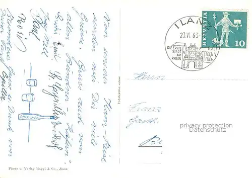 AK / Ansichtskarte Ilanz_GR Rheinpanorama Ilanz_GR