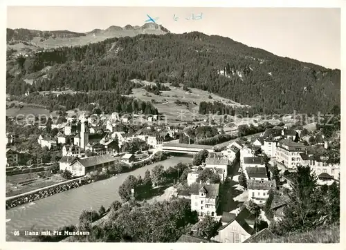 AK / Ansichtskarte Ilanz_GR Rheinpartie mit Piz Mundaun Ilanz_GR