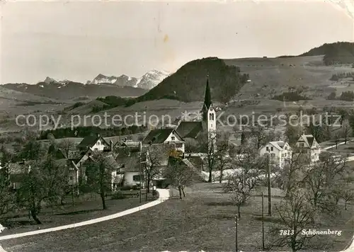AK / Ansichtskarte Schoenenberg_Schwarzwald Panorama mit Kirche Schoenenberg Schwarzwald