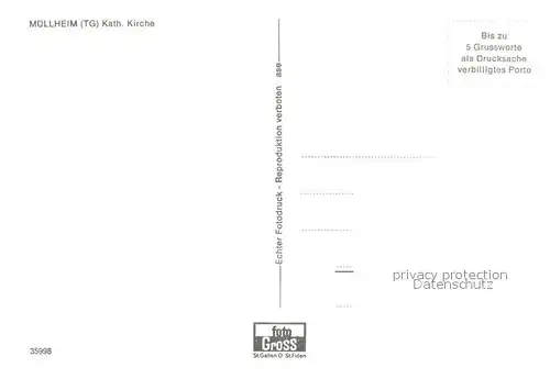 AK / Ansichtskarte Muellheim Wigoltingen Kath Kirche Muellheim Wigoltingen