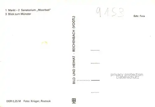 AK / Ansichtskarte Bad_Doberan Markt Sanatorium Moorbad Blick zum Muenster Bad_Doberan