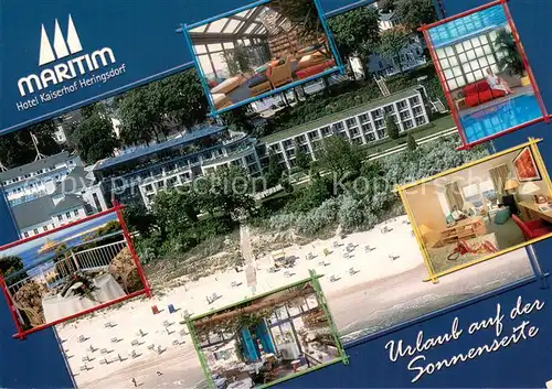 AK / Ansichtskarte Heringsdorf_Ostseebad_Usedom Maritim Hotel Kaiserhof Strand Luftbild Heringsdorf_Ostseebad