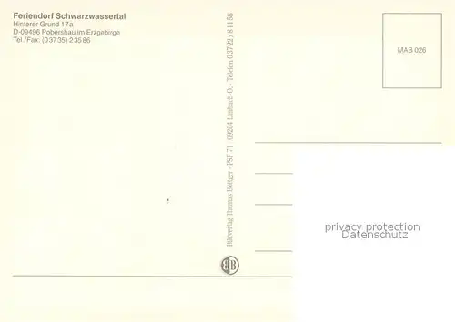 AK / Ansichtskarte Pobershau Feriendorf Schwarzwassertal im Erzgebirge Pobershau