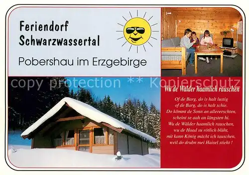 AK / Ansichtskarte Pobershau Feriendorf Schwarzwassertal Winter im Erzgebirge Pobershau