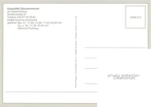 AK / Ansichtskarte Hohnstaedt Gaststaette Goeschenklause Gaststube Terrasse Hohnstaedt