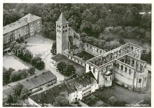 AK / Ansichtskarte Bad_Hersfeld 1200jaehrige Stadt Kirche Ruine Original Fliegeraufnahme Bad_Hersfeld