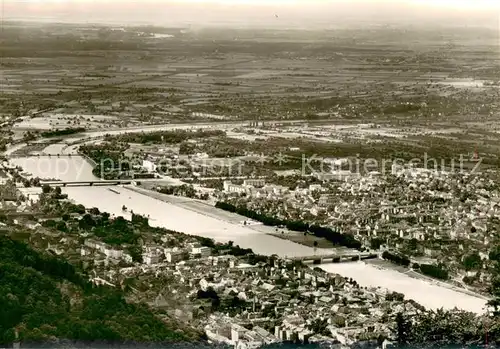 AK / Ansichtskarte Heidelberg_Neckar Panorama Blick vom Koenigstuhl auf die Stadt und Rheinebene Heidelberg Neckar