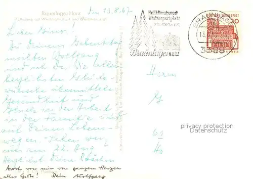 AK / Ansichtskarte Braunlage Huetteberg mit Weidmannsheil und Weidmannsruh Braunlage
