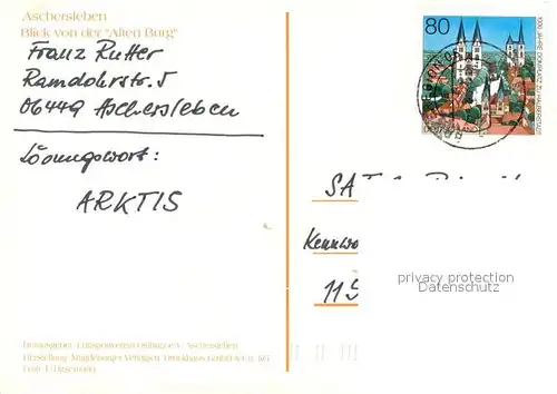 AK / Ansichtskarte Aschersleben Panorama Blick von der Alten Burg Aschersleben