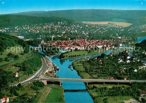 AK / Ansichtskarte Hann._Muenden Zusammenfluss von Werra und Fulda zur Weser Hann. Muenden