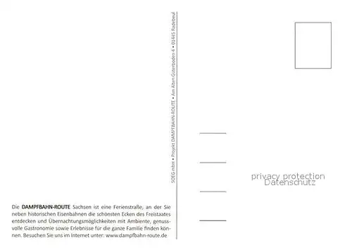 AK / Ansichtskarte Sachsen Dampfbahn Route Historische Eisenbahnen Sachsen