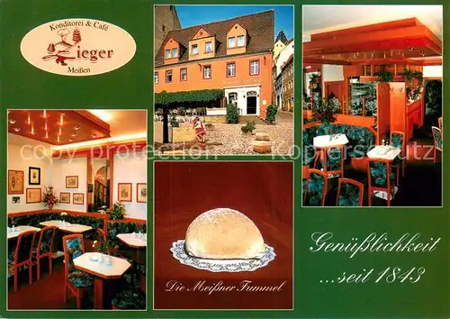 AK / Ansichtskarte Meissen_Elbe_Sachsen Konditorei Cafe Zieger Meissner Fummel Spezialitaet Meissen_Elbe_Sachsen