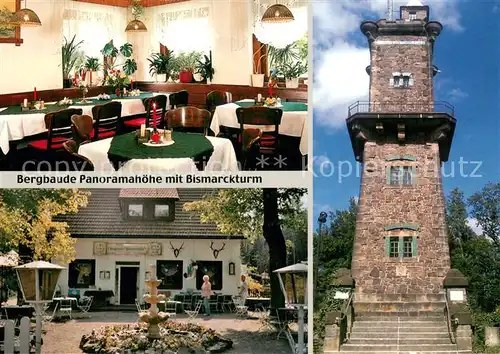 AK / Ansichtskarte Berggiesshuebel Bergbaude Panoramahoehe mit Bismarckturm Gaststaette Pension Berggiesshuebel