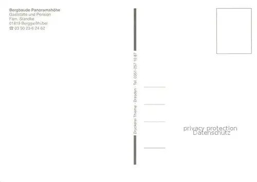AK / Ansichtskarte Berggiesshuebel Bergbaude Panoramahoehe mit Bismarckturm Gaststaette Pension Berggiesshuebel