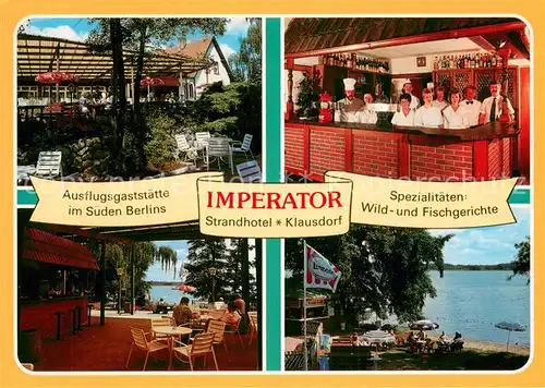 AK / Ansichtskarte Klausdorf_Mellensee Ausflugsgaststaette Strandhotel Restaurant Imperator Klausdorf_Mellensee