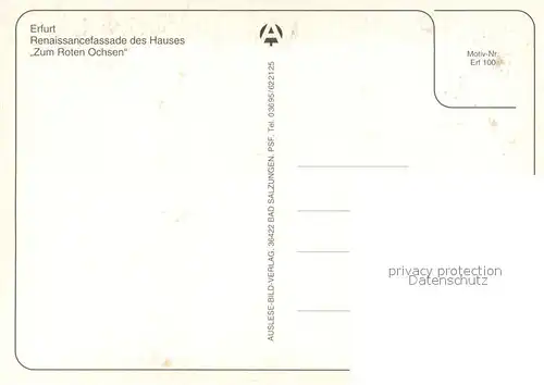 AK / Ansichtskarte Erfurt Renaissancefassade des Hauses Zum Roten Ochsen Erfurt