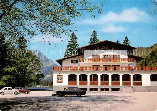 AK / Ansichtskarte Ebensee_Oberoesterreich Seepension Restaurant Langbathsee Aussenansicht Ebensee_Oberoesterreich