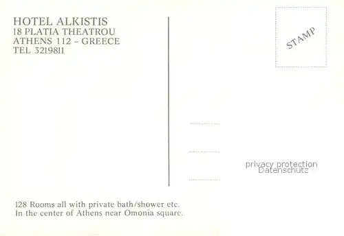 AK / Ansichtskarte Athen_Griechenland Hotel Alkistis  Athen_Griechenland