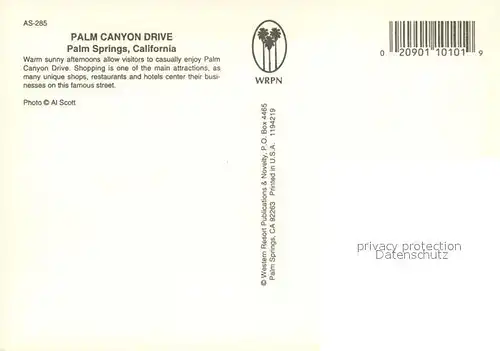 AK / Ansichtskarte Palm_Springs Palm Canyon Drive  