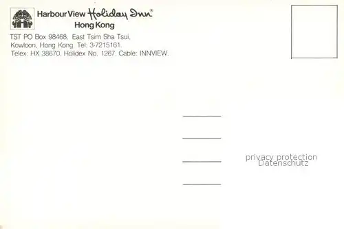 AK / Ansichtskarte Hong_Kong Harbour View Holiday Inn Hong_Kong