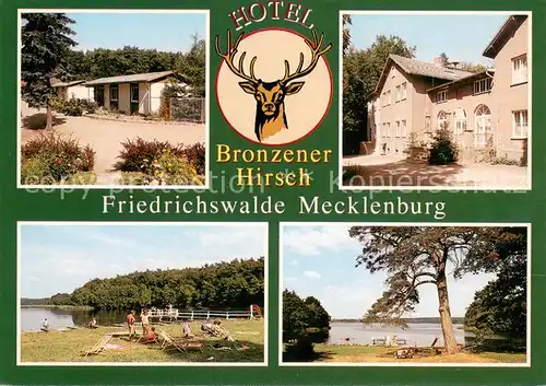 AK / Ansichtskarte Friedrichswalde_Blankenberg Hotel Bronzener Hirsch See Friedrichswalde