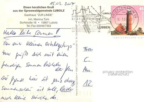 AK / Ansichtskarte Lubolz Teilansichten m. GAsthaus Zur Linde Storchennest Lubolz